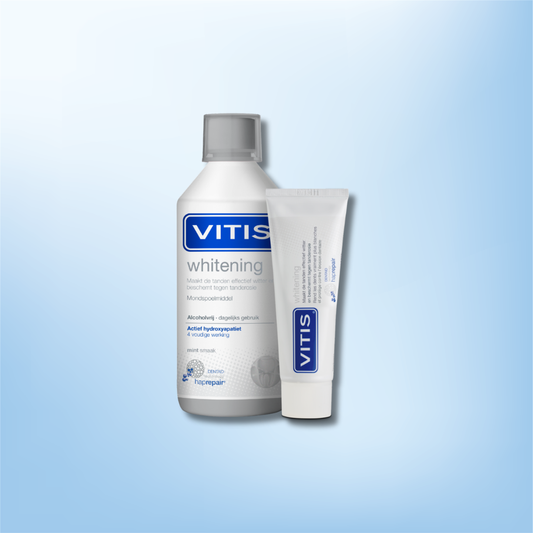 Vitis Whitening Zahnpasta + Mundspülung Kombi-Paket