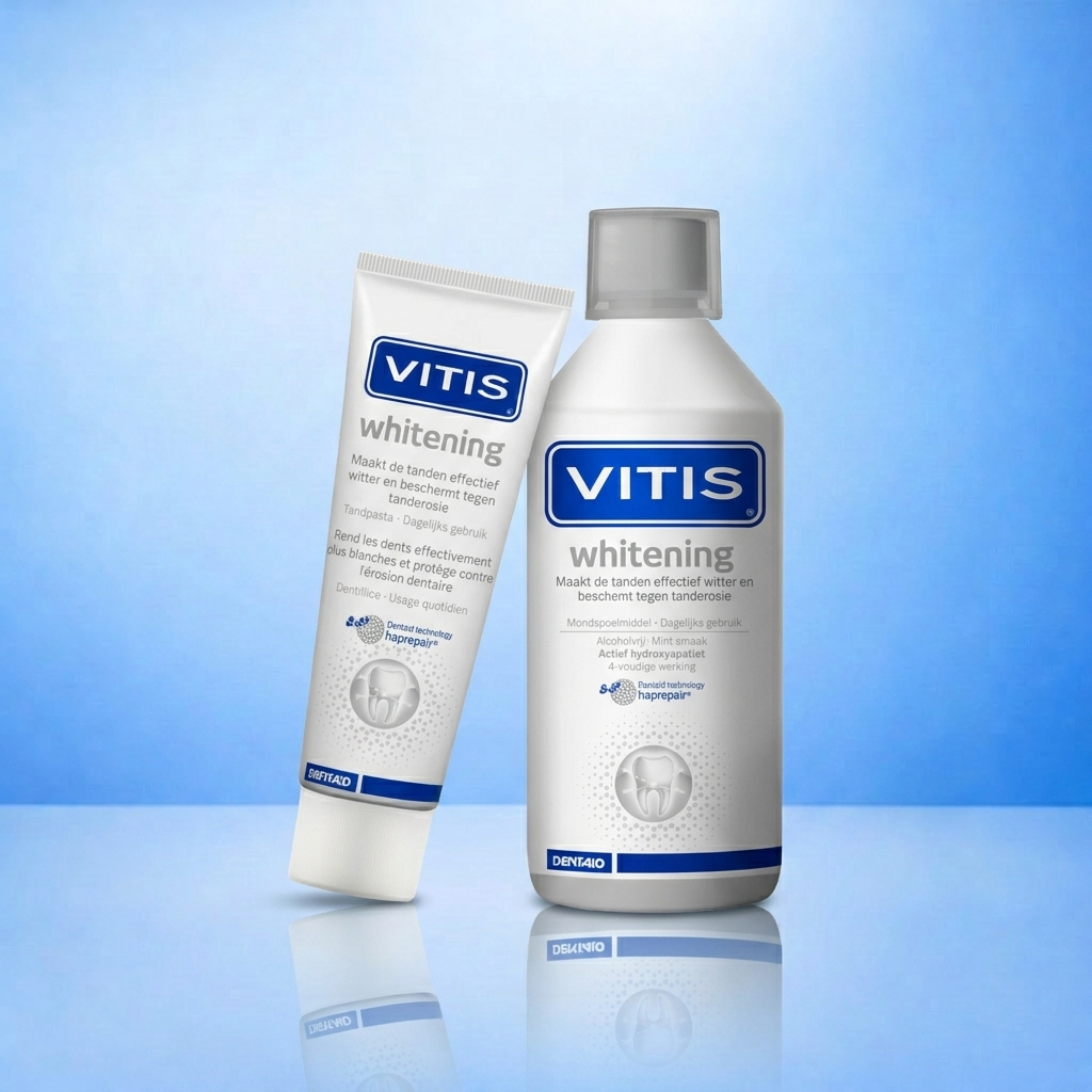 Vitis Whitening Zahnpasta + Mundspülung Kombi-Paket